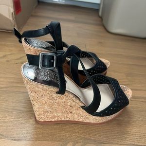 Vince Camuto black espadrille wedges